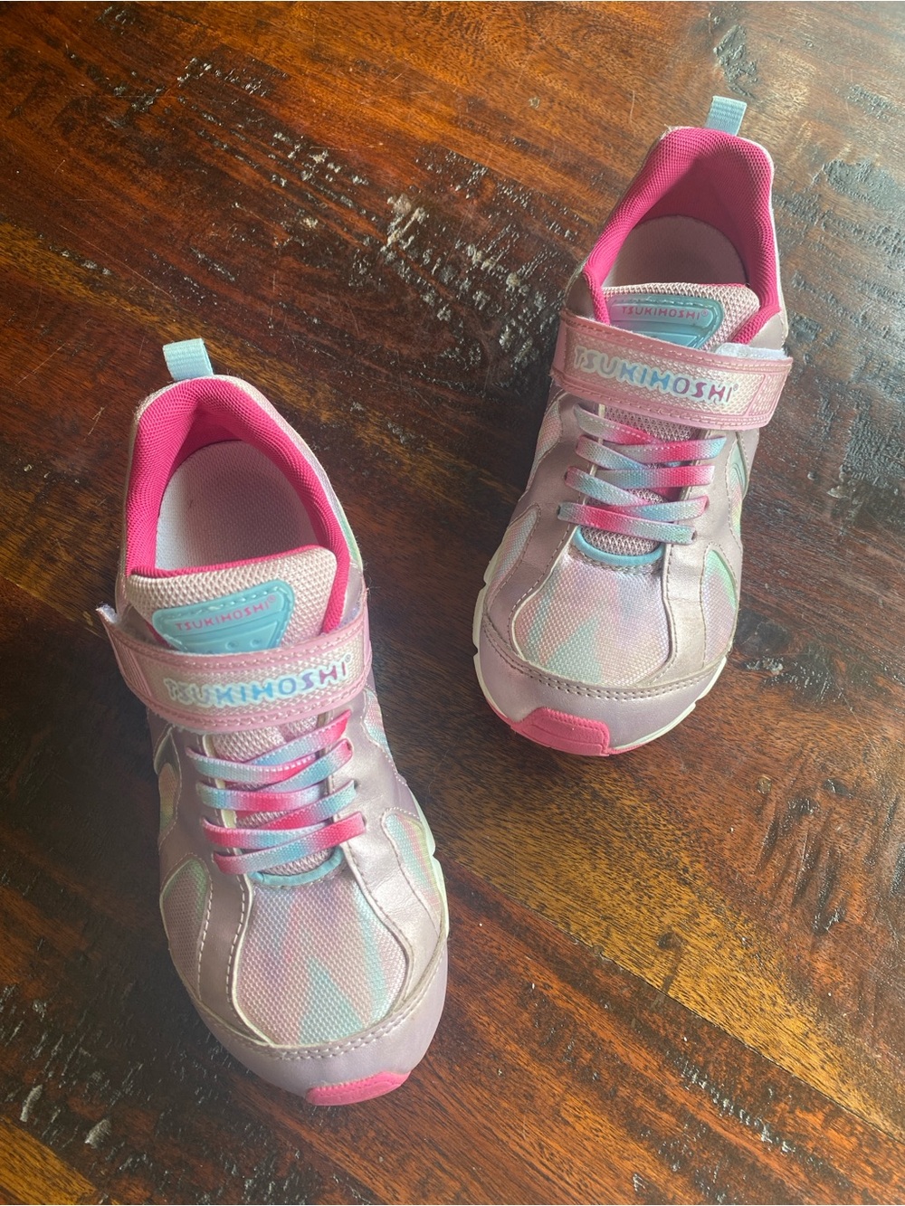 Tsukihoshi Rainbow washable children's sneaker size youth 1 pink shoes